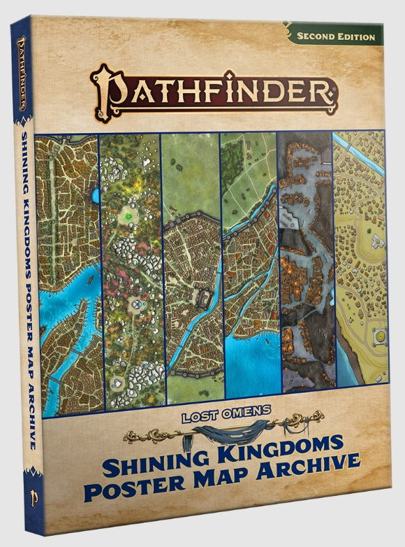 Pathfinder 2E Lost Omens - Shining Kingdoms Poster Map Archive Role Playing Games Paizo PF2 Lost Omens - Shining Kingdoms Poster Map Archive