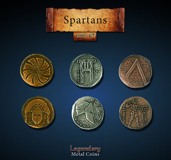 Legendary Metal Coins - Spartan (3 options) Supplies Drawlab Entertainment