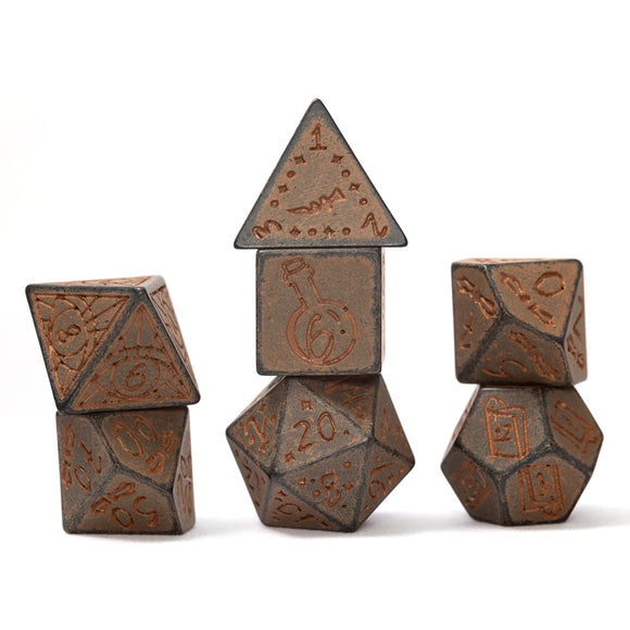 Sirius 7ct Polyhedral Dice: Illusory Stone Granite Dice Sirius Dice   