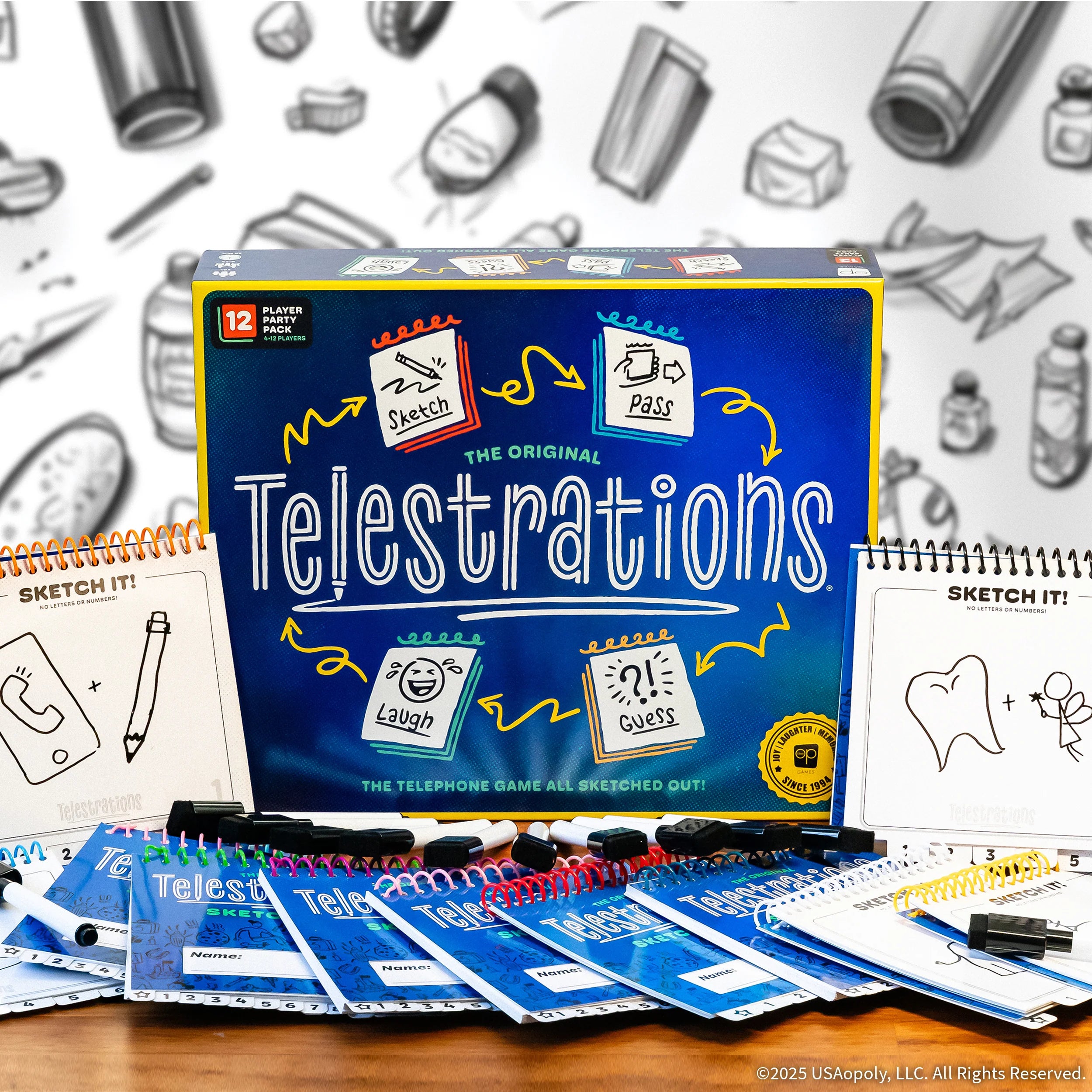 Telestrations® 12 Player (2nd Edition) Board Games USAopoly