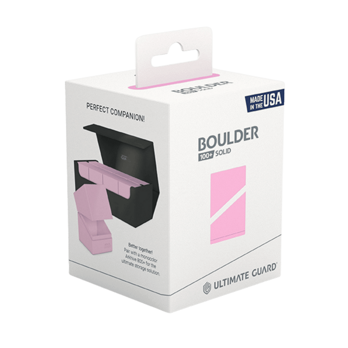 Boulder 100+ Solid Color Deck Box (19 options) Supplies Ultimate Guard Boulder Solid Candy Pink