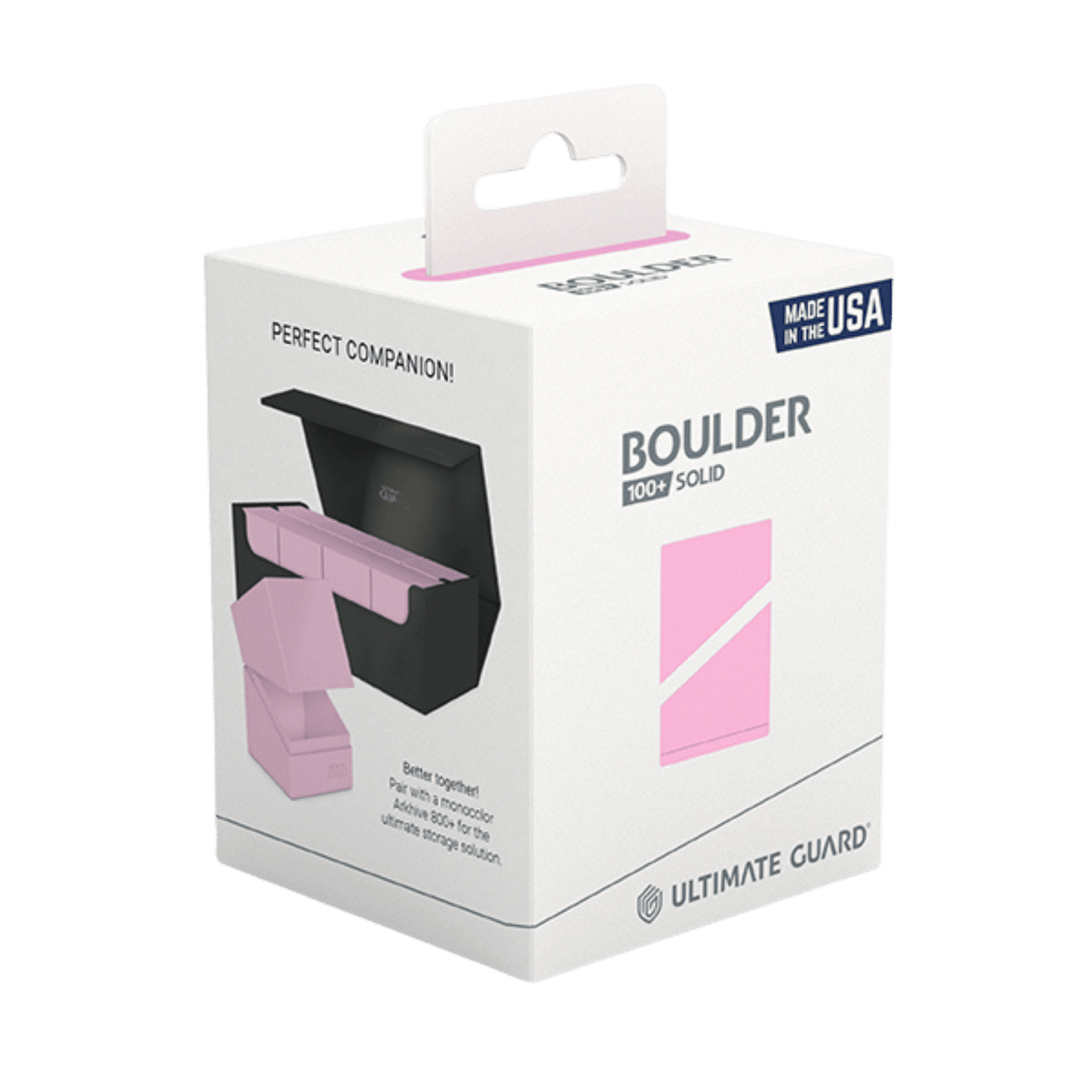 Boulder 100+ Solid Color Deck Box (19 options) Supplies Ultimate Guard Boulder Solid Candy Pink