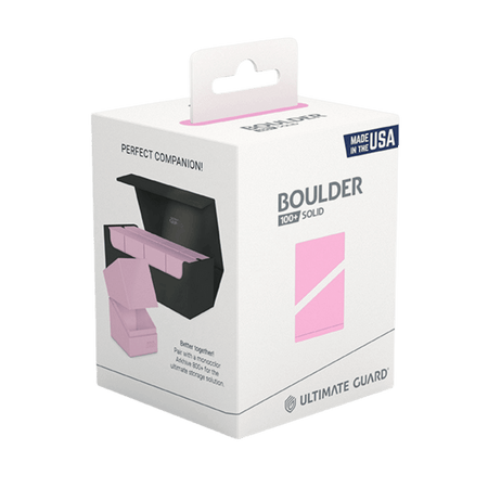 Boulder 100+ Solid Color Deck Box (19 options) Supplies Ultimate Guard Boulder Solid Candy Pink