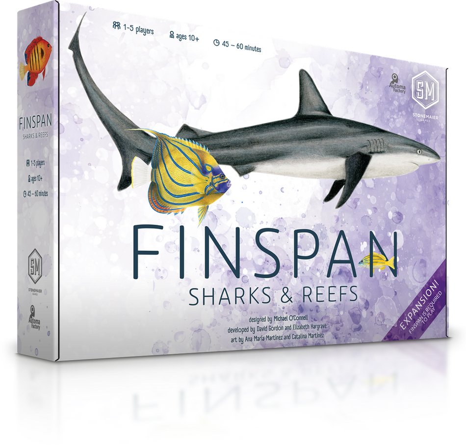 Finspan: Sharks & Reefs Expansion Board Games Stonemaier Games Finspan Sharks & Reefs