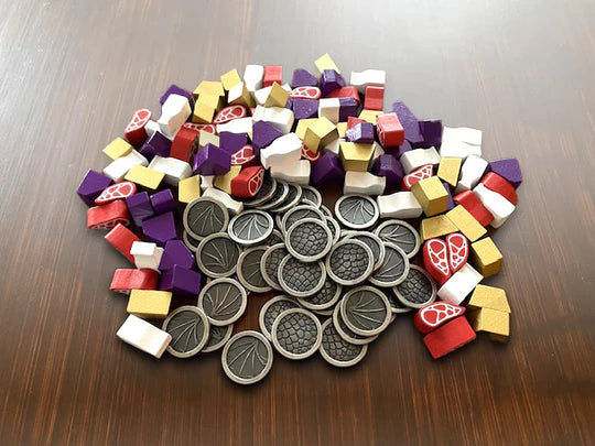 Wyrmspan Wooden Resources & Metal Coins Board Games Stonemaier Games   