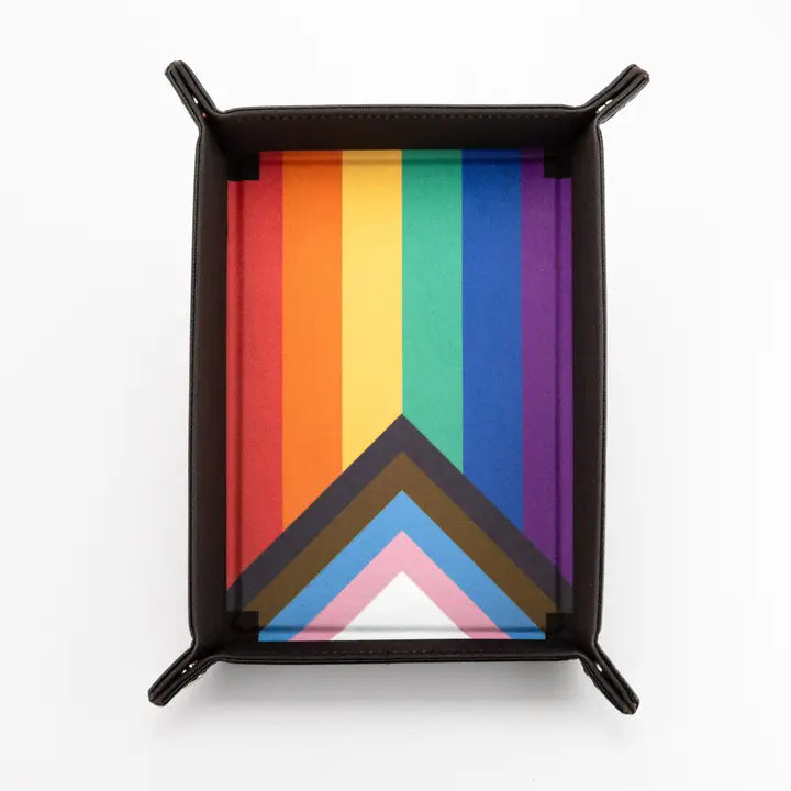 Folding Dice Tray with Leather Backing - Pride Flags (9 options) Dice FanRoll by Metallic Dice Games Dice Tray Rainbow Flag