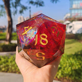 Captured Magic 100mm Chonk D20 - Blood Crystal Dice Hymgho Premium Dice
