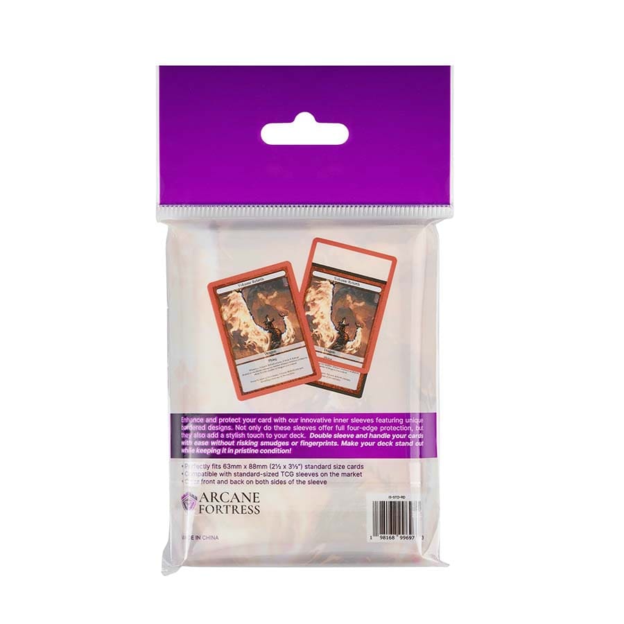 Arcane Fortress: Solid Color Inner Sleeves (6 Options) Supplies Arcane Fortress AF Solid RedEmberSyn InnSlvs STD