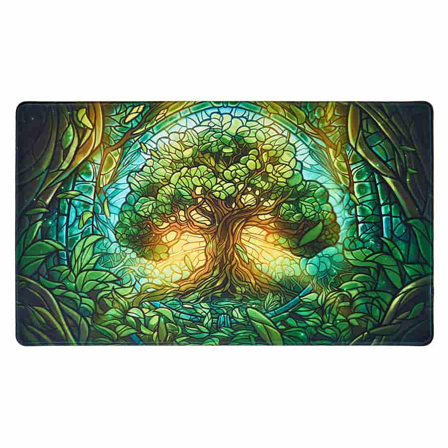 Stained Glass Collection Playmat (7 options) Supplies Arcane Fortress PM Mythical Forest