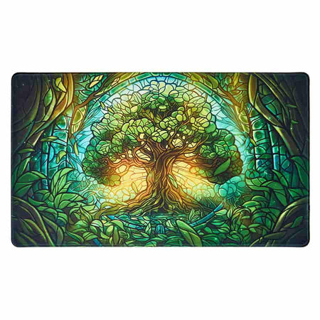 Stained Glass Collection Playmat (7 options) Supplies Arcane Fortress PM Mythical Forest