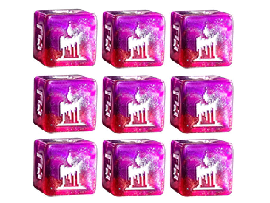 1UP Dice 9d6 Set: Arcane Candle Dice Infinite Black