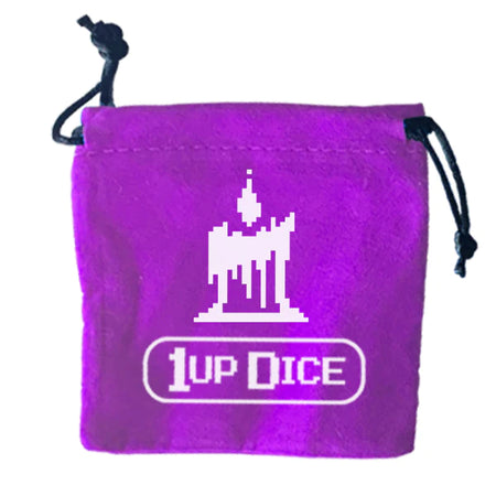 1UP Dice Polyhedral Set: Arcane Candle Dice Infinite Black