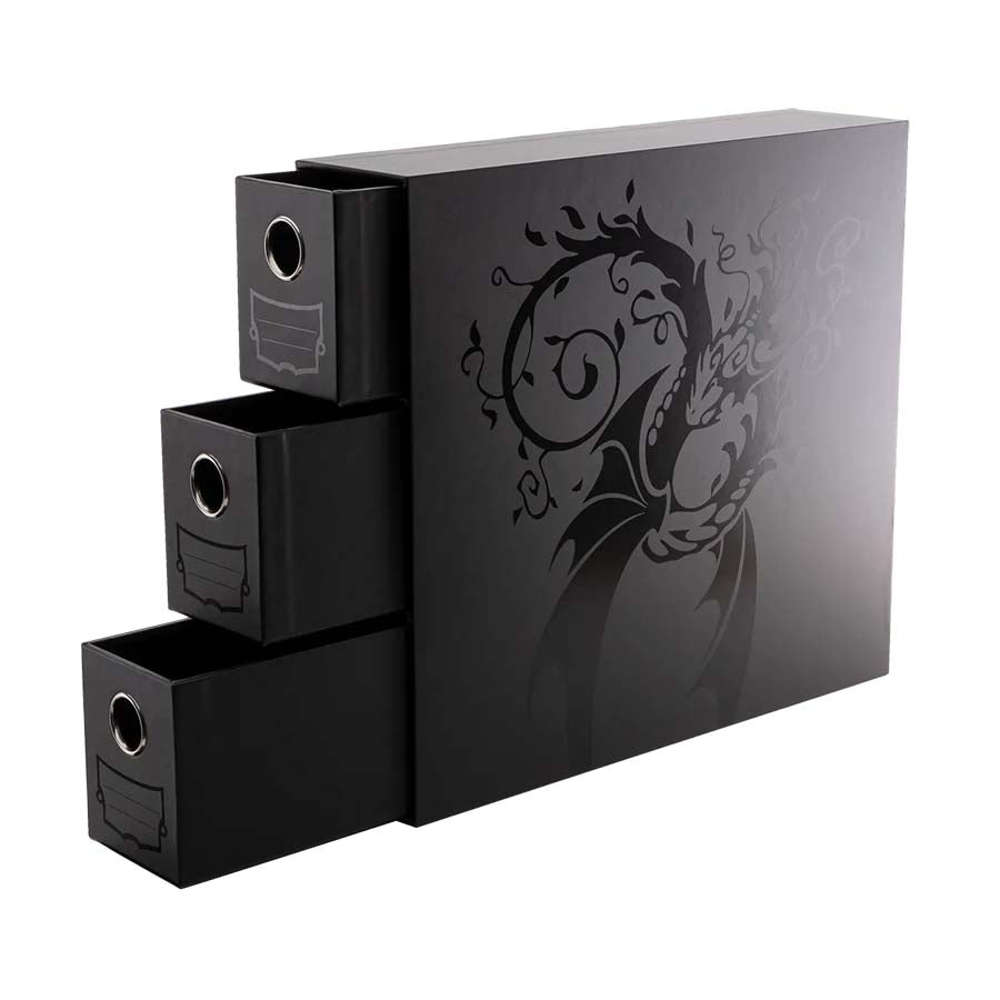 DRAGON SHIELD: FORTRESS CARD DRAWERS STORAGE: VERTICAL 3XL: BLACK Supplies Arcane Tinmen DSH BLK Vertical 3XL