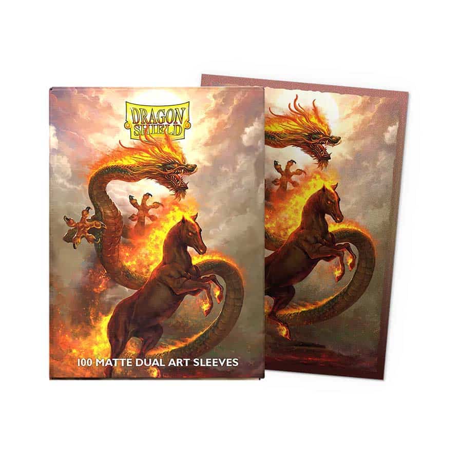 Dragon Shield Matte Dual Art Sleeves: Chinese New Year 2026 Fire Horse Supplies Arcane Tinmen DSH MD CNY 2026