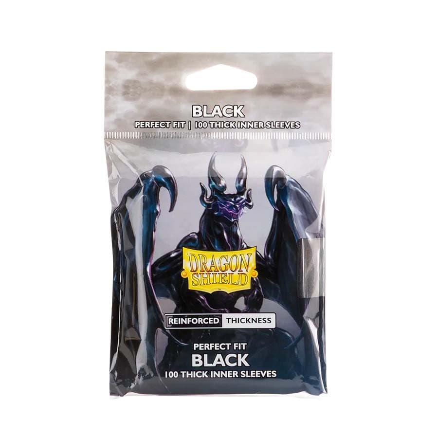 Dragon Shield: Perfect Fit Thick Inner Sleeves Black Supplies Arcane Tinmen DSH PF Thick Inner Slvs BLK