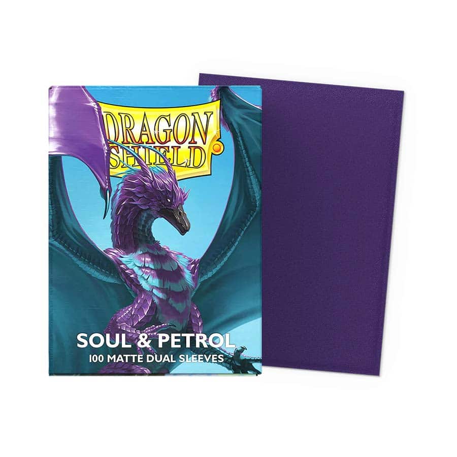 DRAGON SHIELD SLEEVES: MATTE DUAL: SOUL AND PETROL (100CT) Supplies Arcane Tinmen DSH Matte Soul/Petrol