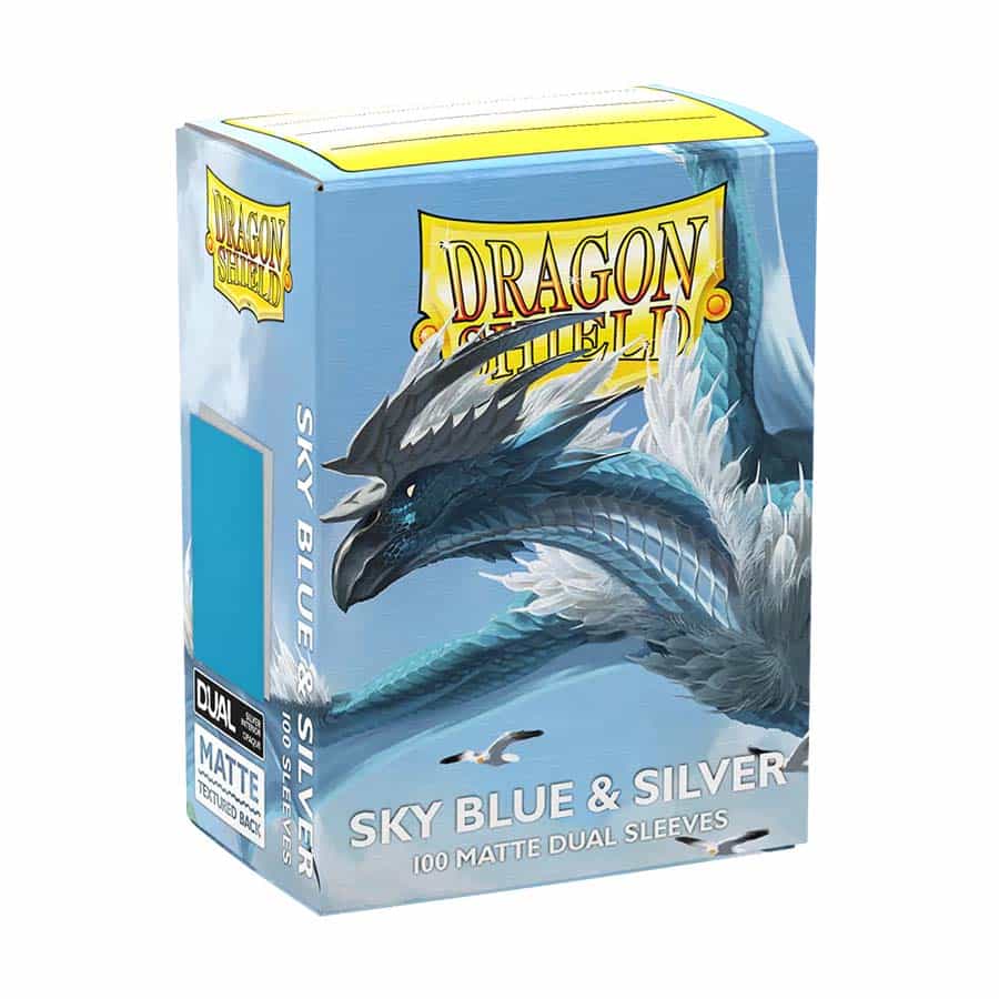DRAGON SHIELD SLEEVES: MATTE DUAL: SKY BLUE AND SILVER (100CT) Supplies Arcane Tinmen DSH Matte Sky/Silver