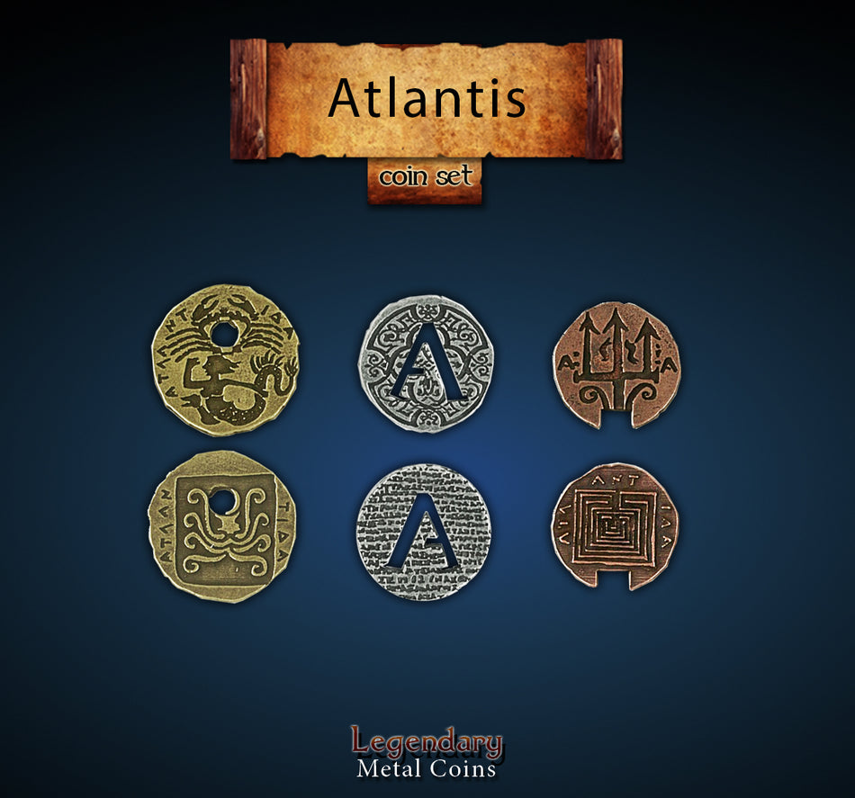 Legendary Metal Coins - Atlantis (3 options) Supplies Drawlab Entertainment