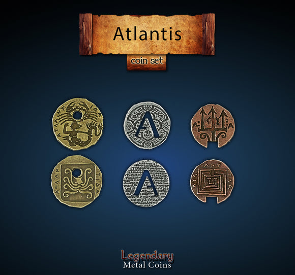 Legendary Metal Coins - Atlantis (3 options) Supplies Drawlab Entertainment