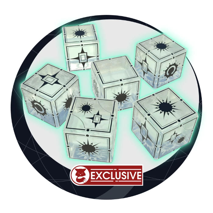 Last Light "Lunar Glow" Glow in the Dark Dice Dice Grey Fox Games