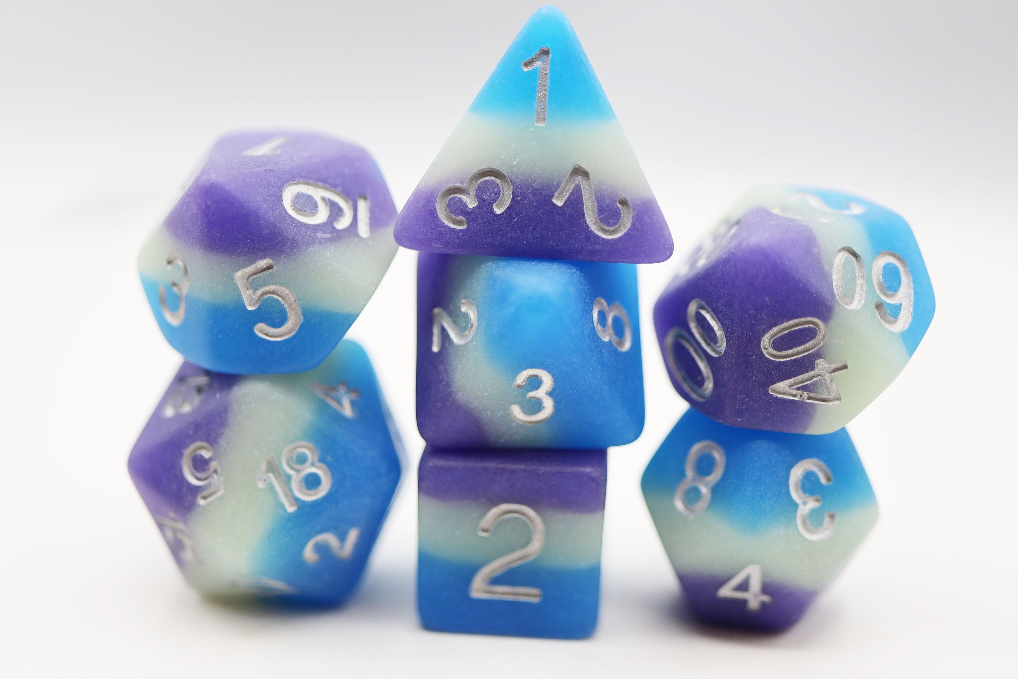 Blueberry Snow Cone RPG Dice Set Dice Foam Brain Games