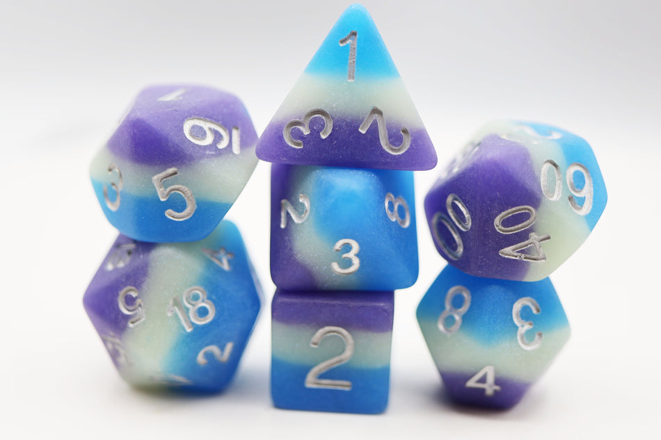 Blueberry Snow Cone RPG Dice Set Dice Foam Brain Games