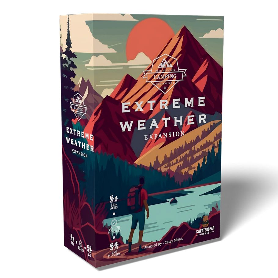 Bear Mountain Camping Adventure: Extreme Weather Board Games Sweaterbear