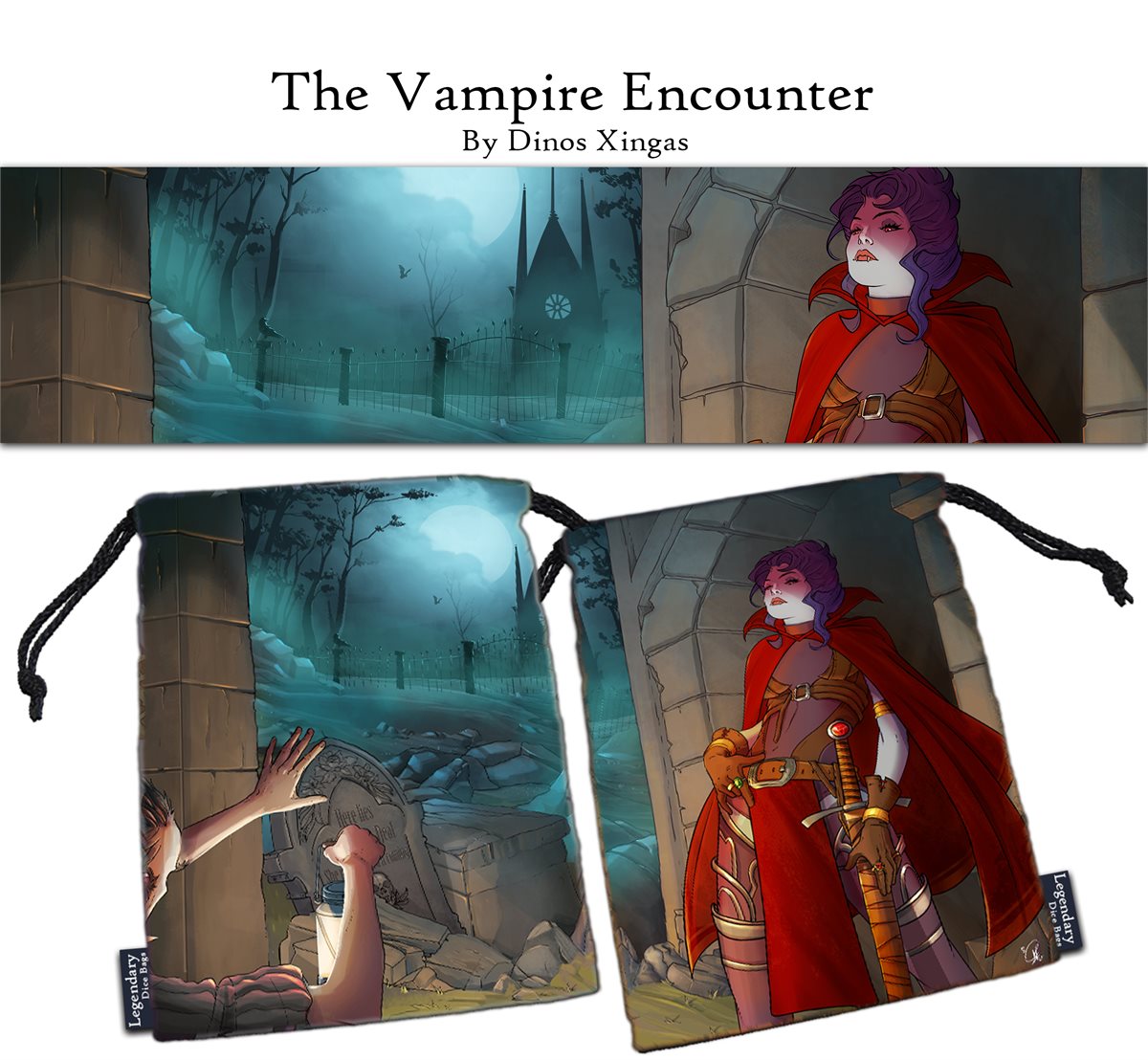 Legendary Dice Bag: The Vampire Encounter XL Supplies Drawlab Entertainment