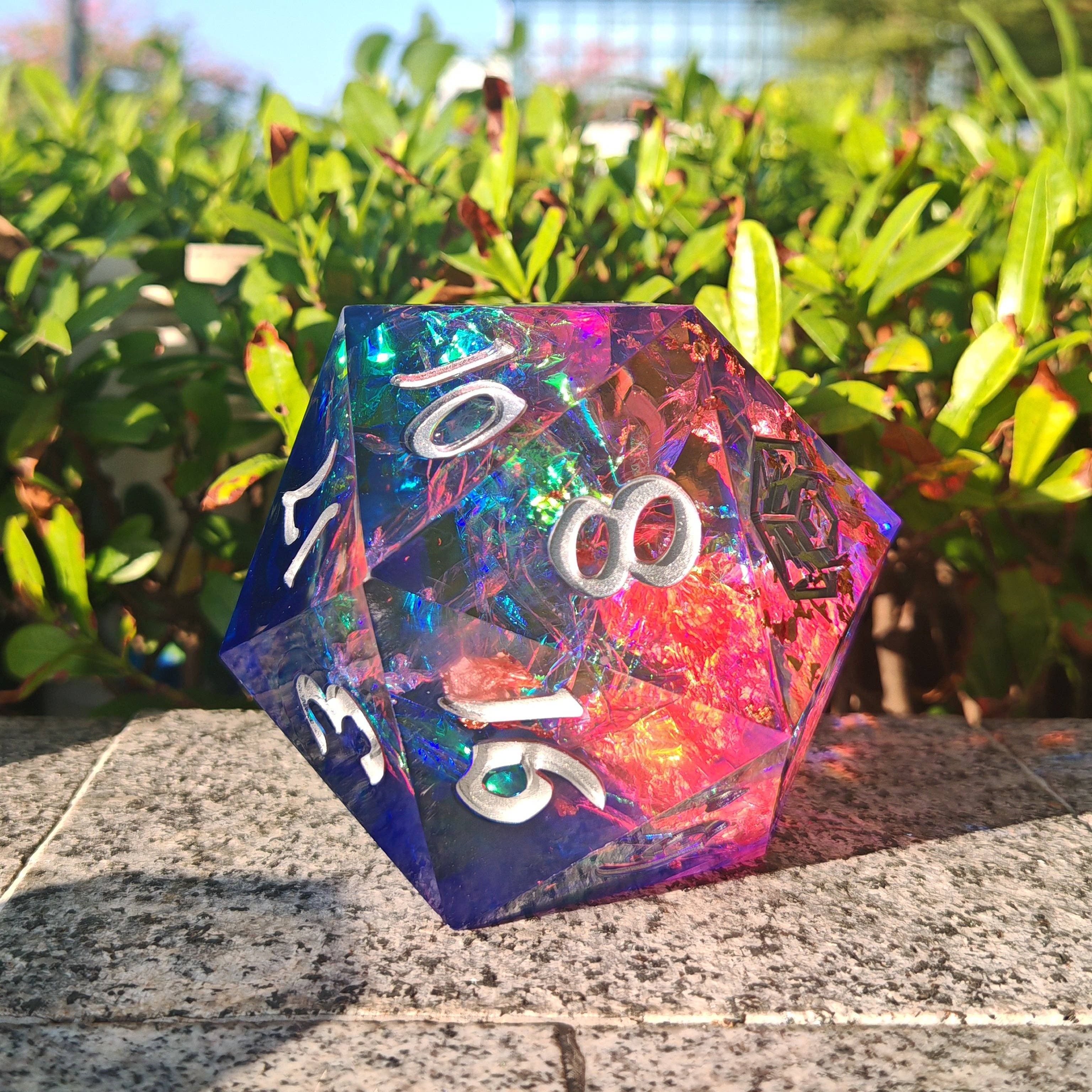 Captured Magic 100mm Chonk D20 - Gilded Storm Dice Hymgho Premium Dice