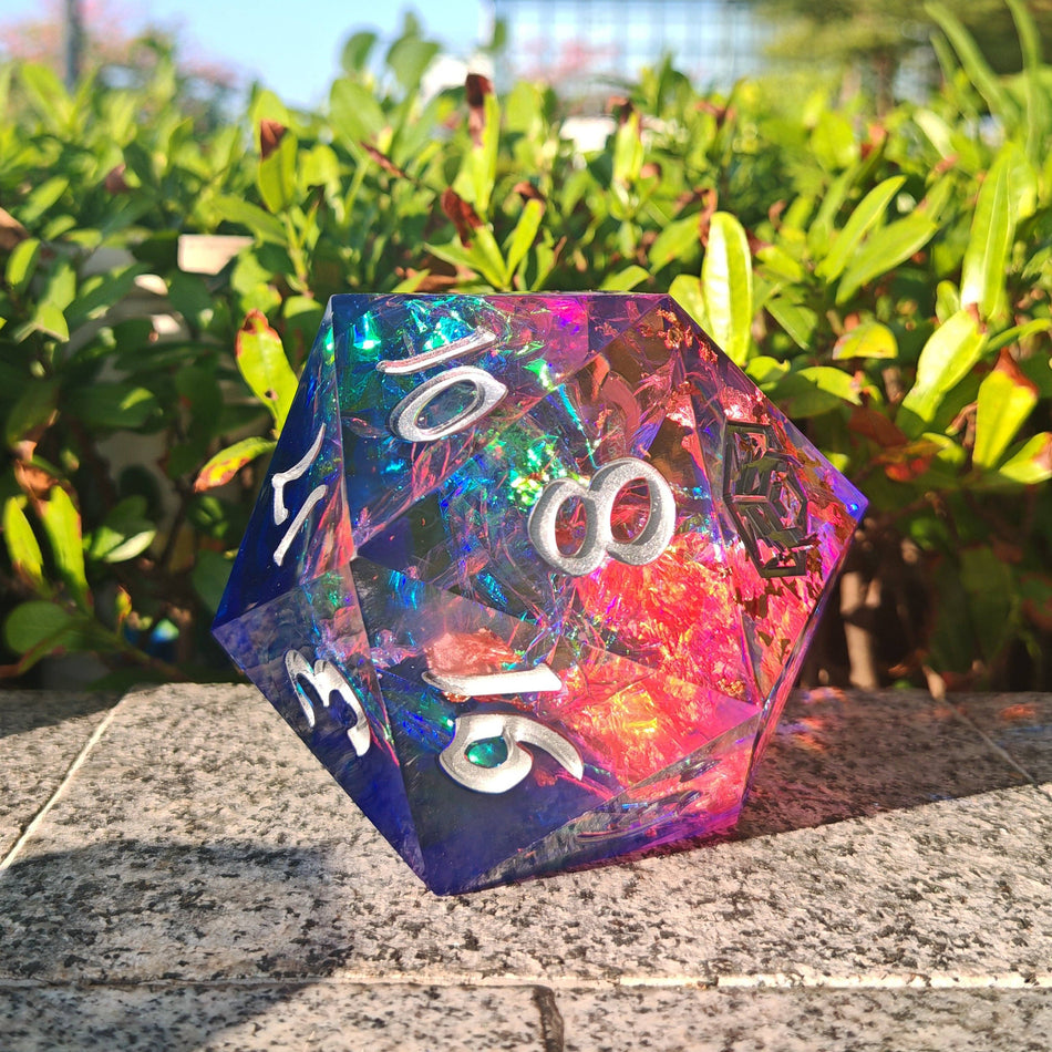 Captured Magic 100mm Chonk D20 - Gilded Storm Dice Hymgho Premium Dice