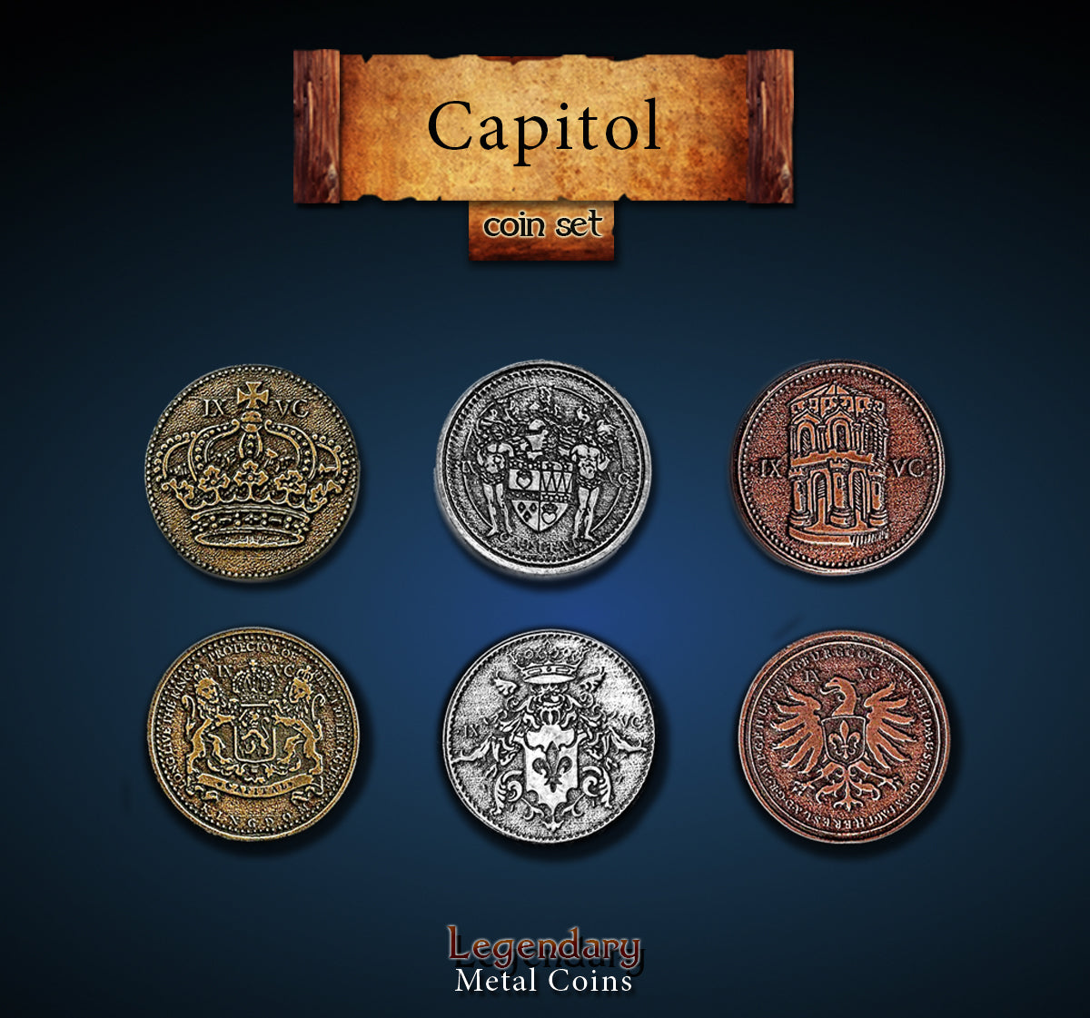 Legendary Metal Coins - Capitol (3 options) Supplies Drawlab Entertainment