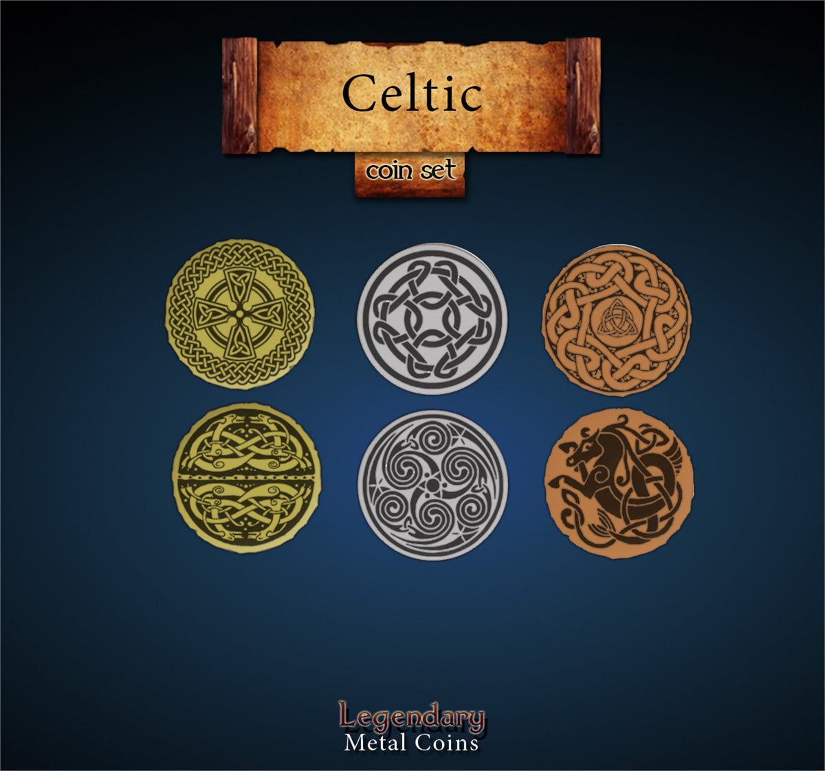 Legendary Metal Coins - Celtic (3 options) Supplies Drawlab Entertainment