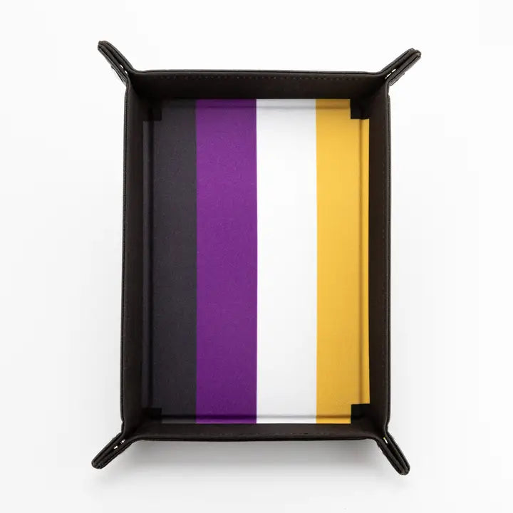 Folding Dice Tray with Leather Backing - Pride Flags (9 options) Dice FanRoll by Metallic Dice Games Dice Tray Nonbinary