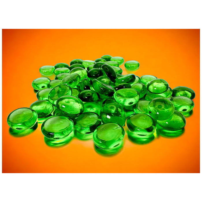 Chessex Glass Stones Translucent Green (40) Supplies Chessex   