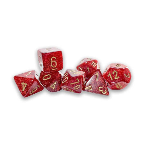 7ct Mega-Hedral Glitter Ruby Dice Chessex CHX 7ct Glitter Ruby