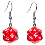 Chessex Mini d20 Earrings (24 options) Clothing & Accessories Chessex Hook Translucent Red 