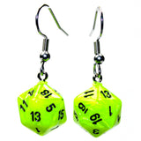 Chessex Mini d20 Earrings (24 options) Clothing & Accessories Chessex Hook Vortex Bright Green 