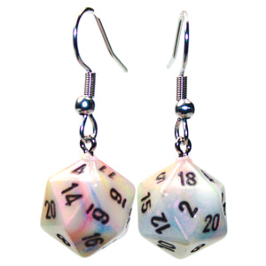 Chessex Mini d20 Earrings (24 options) Clothing & Accessories Chessex Hook Festive Circus 
