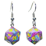 Chessex Mini d20 Earrings (24 options) Clothing & Accessories Chessex Hook Festive Mosaic 