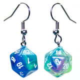 Chessex Mini d20 Earrings (24 options) Clothing & Accessories Chessex Hook Festive Waterlily 