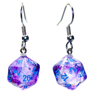 Chessex Mini d20 Earrings (24 options) Clothing & Accessories Chessex Hook Nebula Nocturnal 