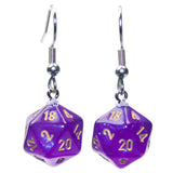 Chessex Mini d20 Earrings (24 options) Clothing & Accessories Chessex Hook Borealis Royal Purple 