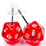 Chessex Mini d20 Earrings (24 options) Clothing & Accessories Chessex Stud Translucent Red 