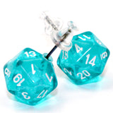 Chessex Mini d20 Earrings (24 options) Clothing & Accessories Chessex Stud Translucent Teal 