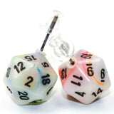 Chessex Mini d20 Earrings (24 options) Clothing & Accessories Chessex Stud Festive Circus 
