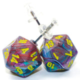 Chessex Mini d20 Earrings (24 options) Clothing & Accessories Chessex Stud Festive Mosaic 