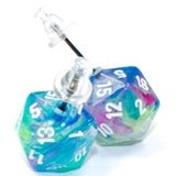 Chessex Mini d20 Earrings (24 options) Clothing & Accessories Chessex Stud Festive Waterlily 
