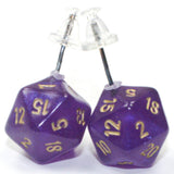 Chessex Mini d20 Earrings (24 options) Clothing & Accessories Chessex Stud Borealis Royal Purple 
