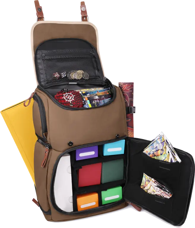 ENHANCE Gaming Trading Card Storage Backpack Black Clothing & Accessories Enhance Gaming Enhance TCG BP Tan