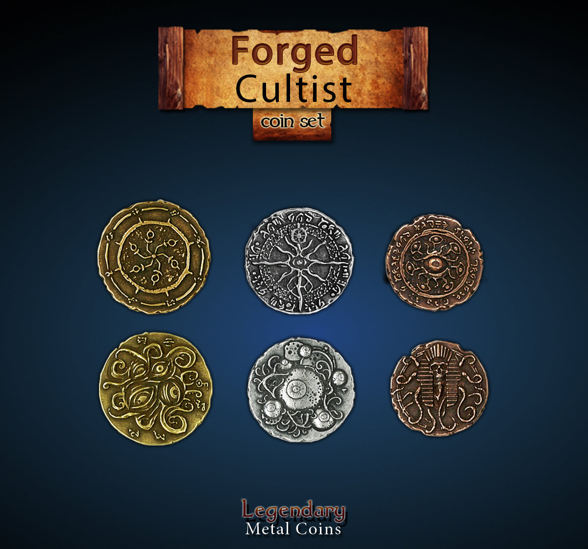 Legendary Metal Coins - Forged Cultist (3 options) Supplies Drawlab Entertainment